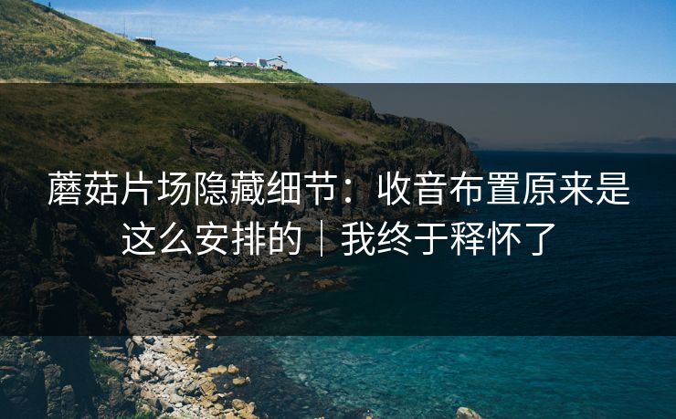 蘑菇片场隐藏细节：收音布置原来是这么安排的｜我终于释怀了