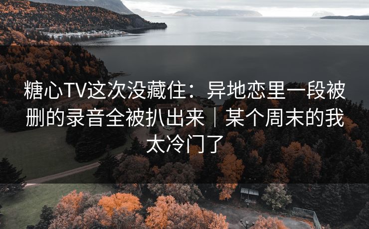 糖心TV这次没藏住：异地恋里一段被删的录音全被扒出来｜某个周末的我太冷门了