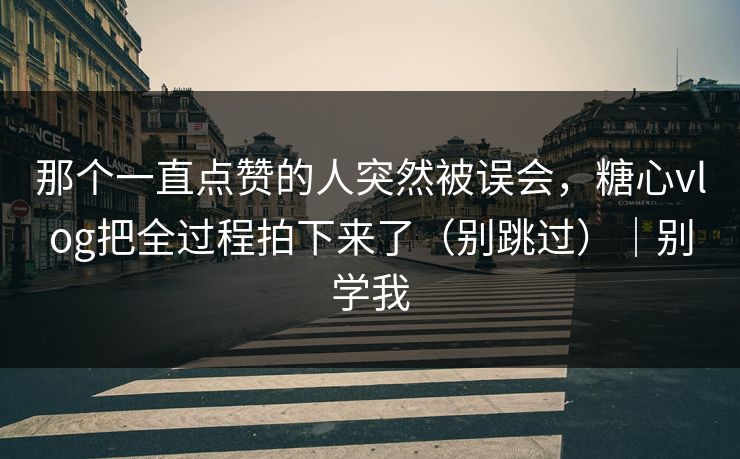 那个一直点赞的人突然被误会，糖心vlog把全过程拍下来了（别跳过）｜别学我