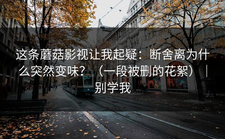 这条蘑菇影视让我起疑：断舍离为什么突然变味？（一段被删的花絮）｜别学我