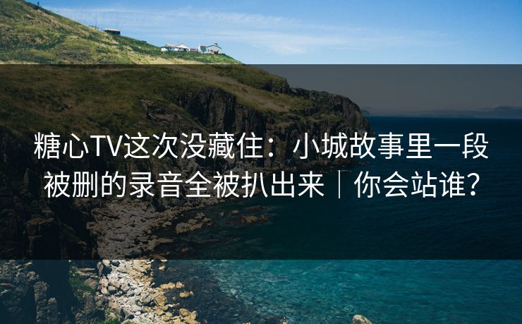 糖心TV这次没藏住：小城故事里一段被删的录音全被扒出来｜你会站谁？