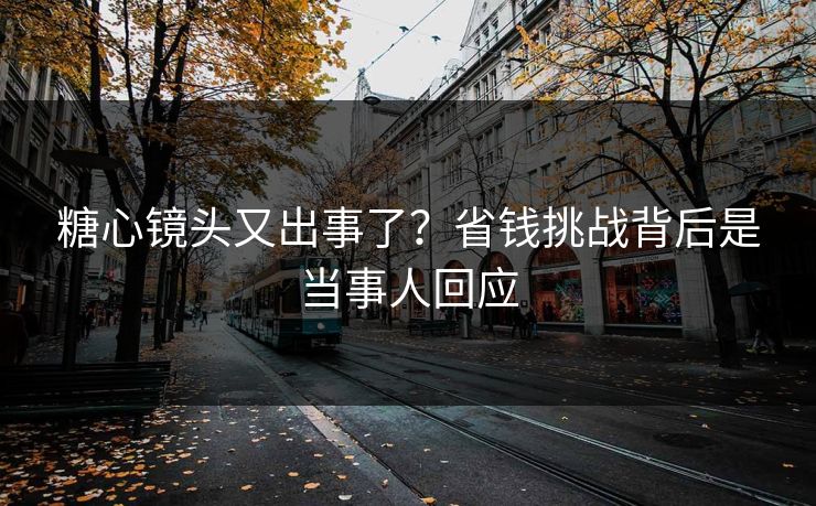糖心镜头又出事了？省钱挑战背后是当事人回应