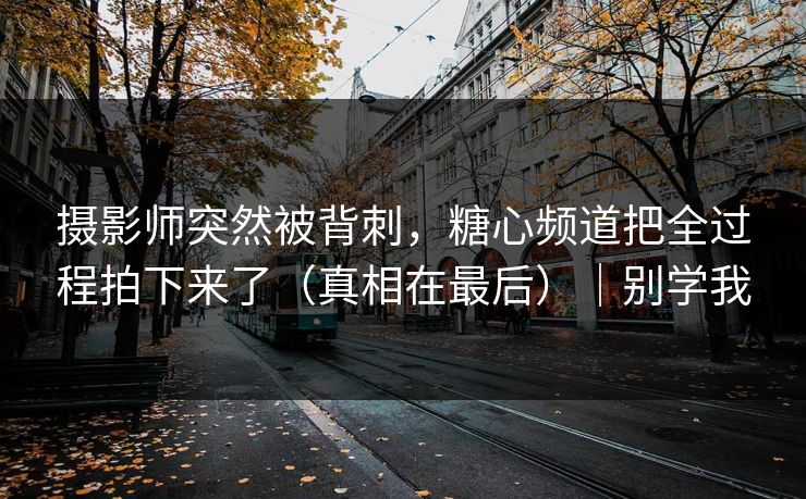 摄影师突然被背刺，糖心频道把全过程拍下来了（真相在最后）｜别学我