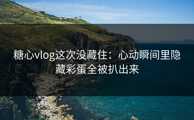 糖心vlog这次没藏住：心动瞬间里隐藏彩蛋全被扒出来