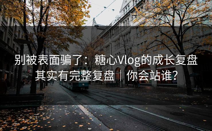 别被表面骗了：糖心Vlog的成长复盘其实有完整复盘｜你会站谁？