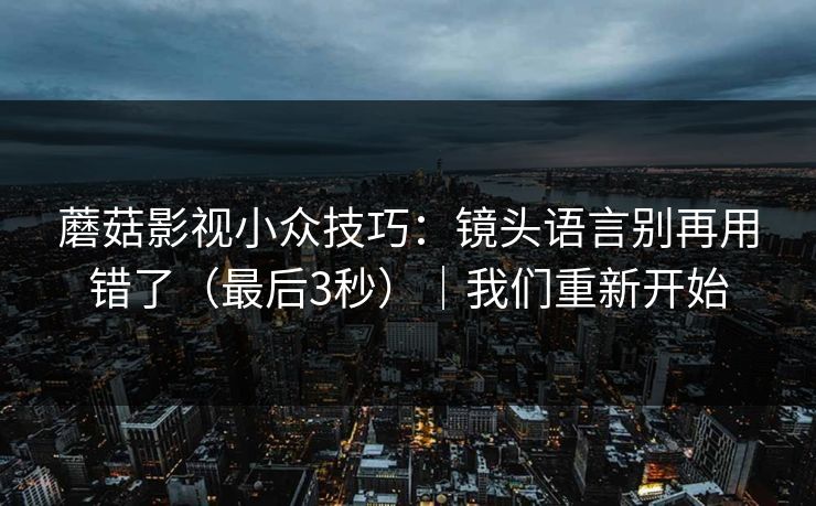 蘑菇影视小众技巧：镜头语言别再用错了（最后3秒）｜我们重新开始