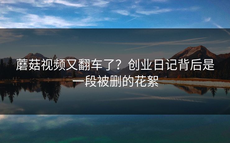 蘑菇视频又翻车了？创业日记背后是一段被删的花絮